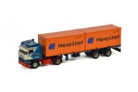Jonker DAF 3600 SPACE CAB 4X2 CONTAINER TRAILER 2 AXLE + 2X 20 FT CONTAINER HAPAG LLOYD , Van WSI Models